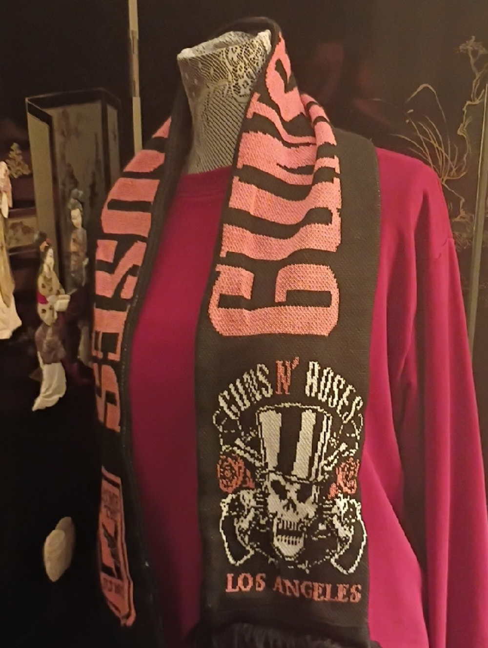 LAFC Guns N Roses Knit Black Orange Scarf 2021 BMO Stadium Were F'n Back Tour - Picture 6 of 8